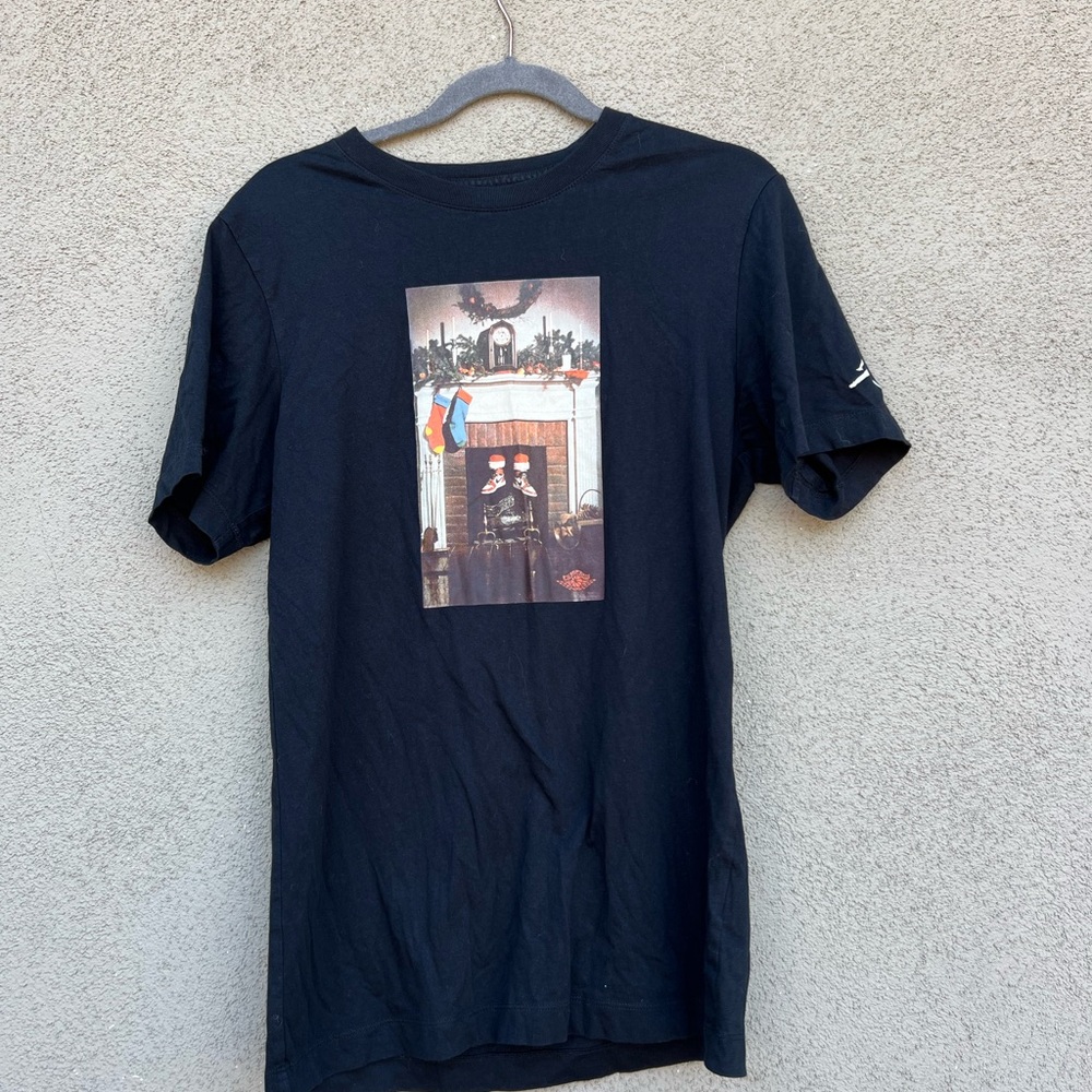 Jordan Black Graphic Tee with Artistic Print